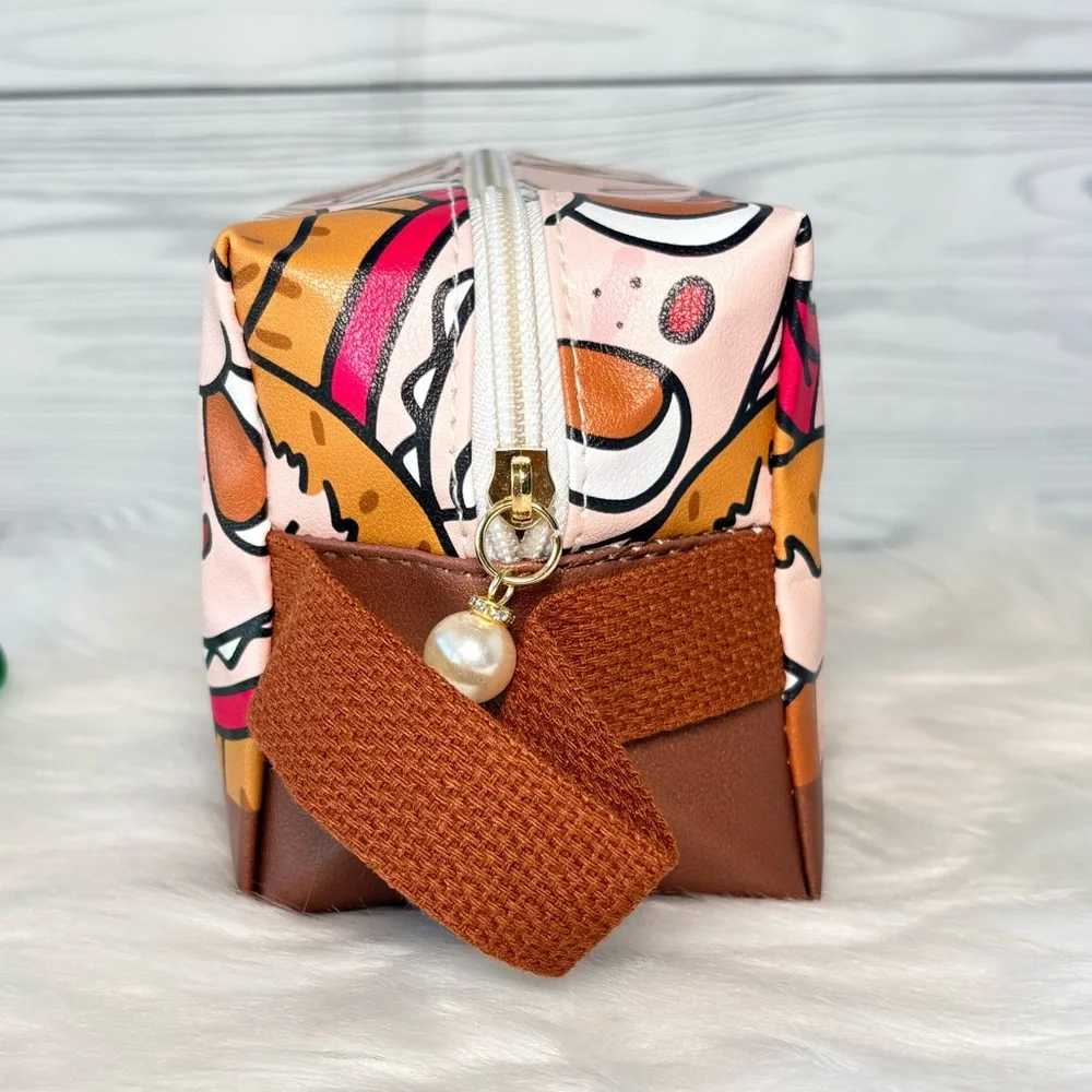 Brown Labubu Large Cosmetic Bag